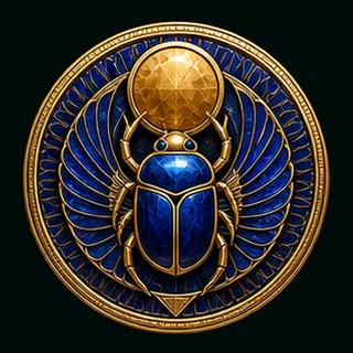 Original lapis scarab emblem for 7Riches Club Cleopatra