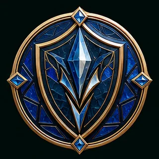 Original sapphire shield emblem for 7Riches Club Kalisi